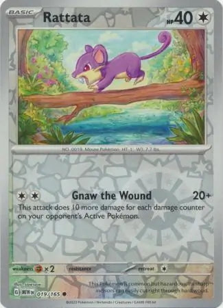 151 Set Rattata #19/165 reverse holo